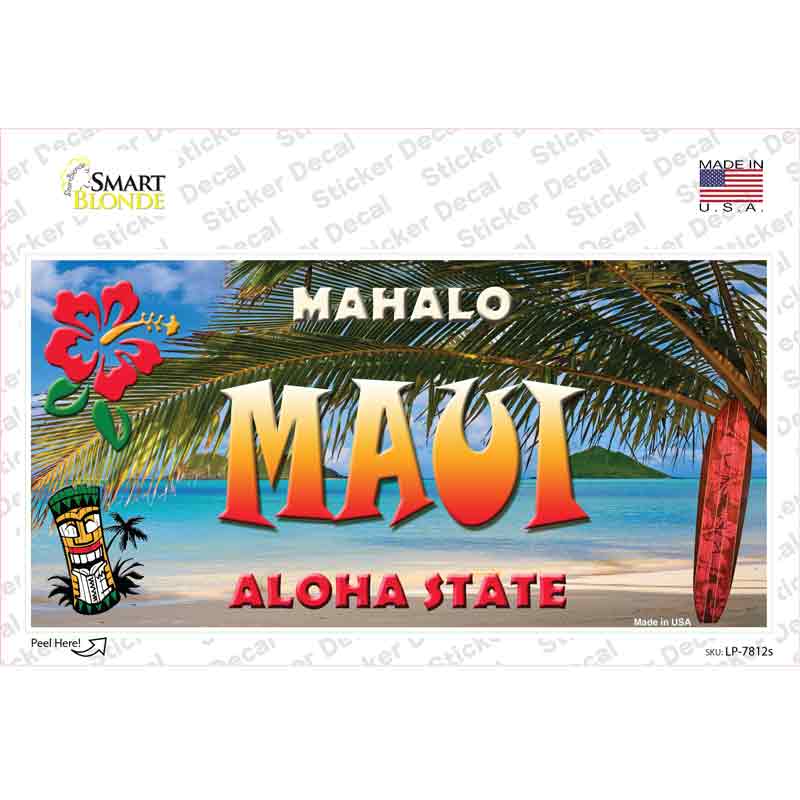 Maui Hawaii State Novelty Sticker Decal Small