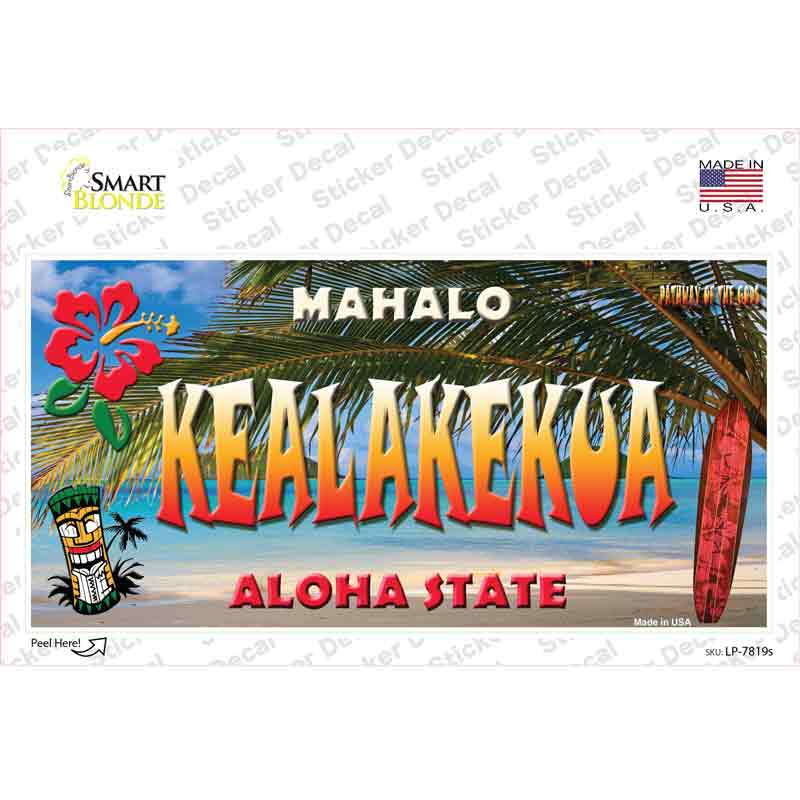 Kealakekua Hawaii State Novelty Sticker Decal Small