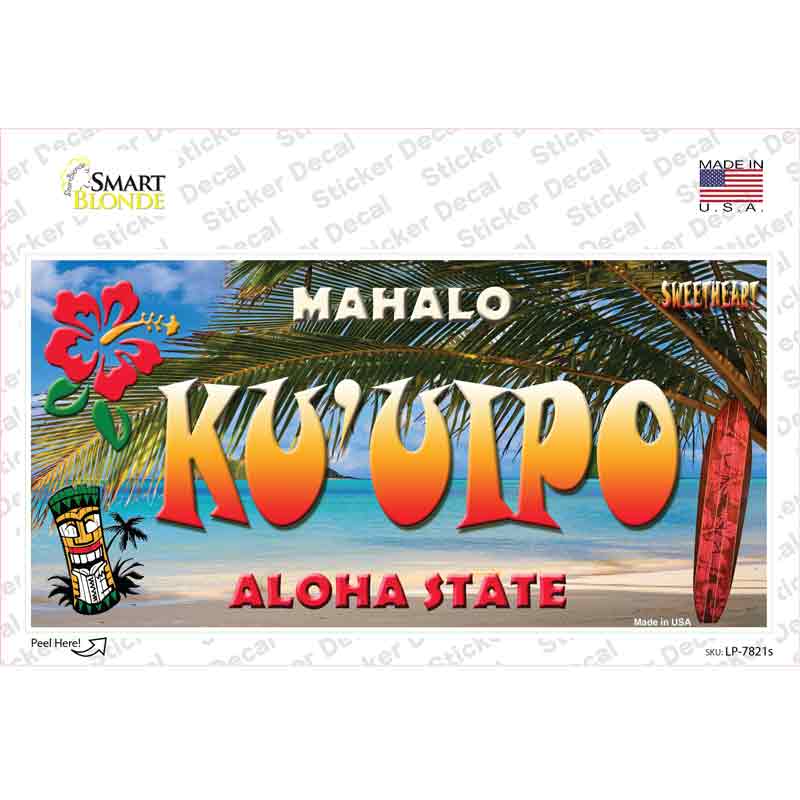 Ku uipo Hawaii State Novelty Sticker Decal Small