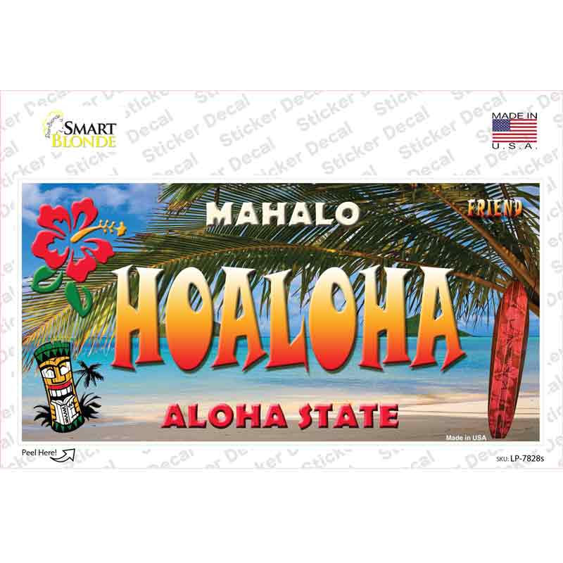 Hoaloha Hawaii State Novelty Sticker Decal Small