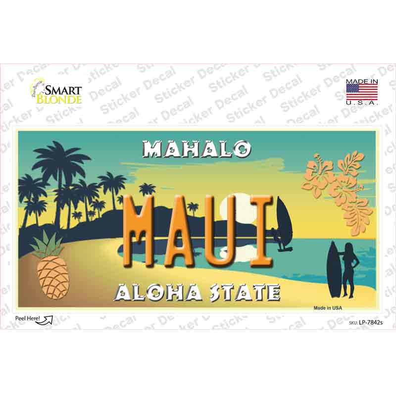 Maui Hawaii Pineapple Novelty Sticker Decal Small