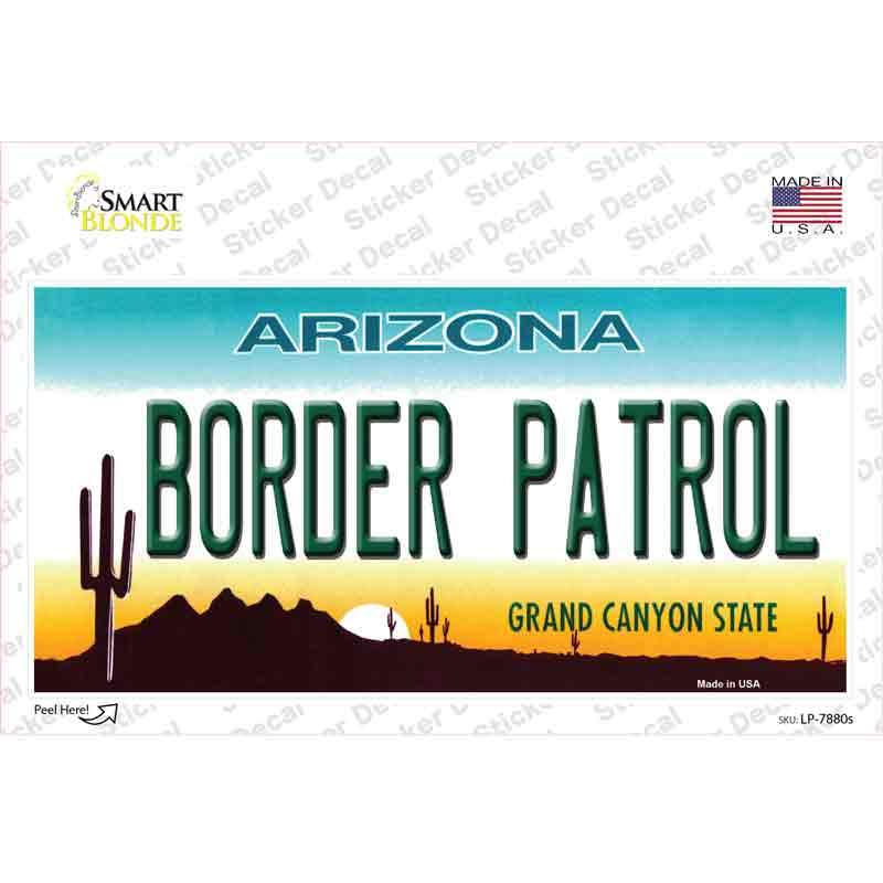 Border Patrol Arizona State Novelty Sticker Decal Small