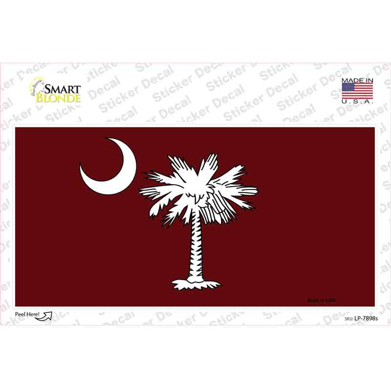 South Carolina Flag Burgundy Novelty Sticker Decal Small