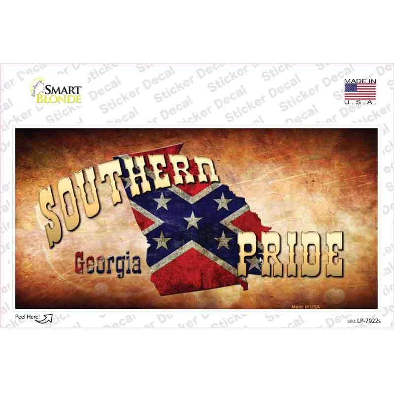 Southern Pride Georgia Novelty Sticker Decal Small