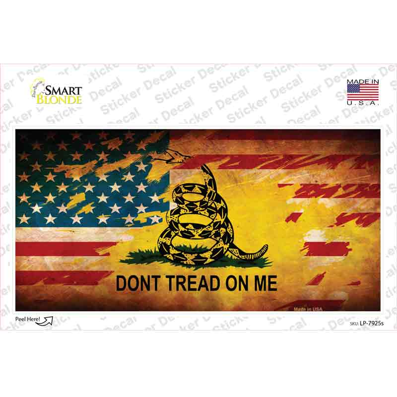 Dont Tread On Me US Flag Novelty Sticker Decal Small