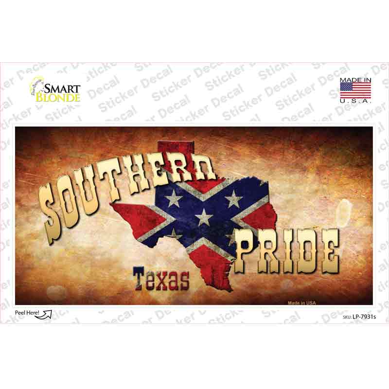 Southern Pride Texas Novelty Sticker Decal Small