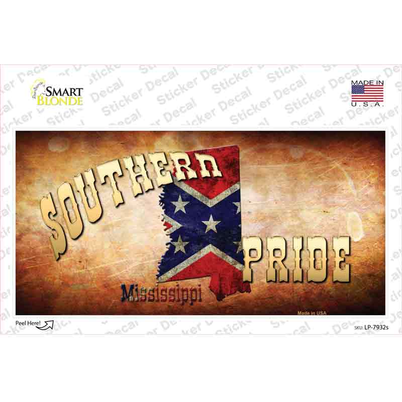 Southern Pride Mississippi Novelty Sticker Decal Small