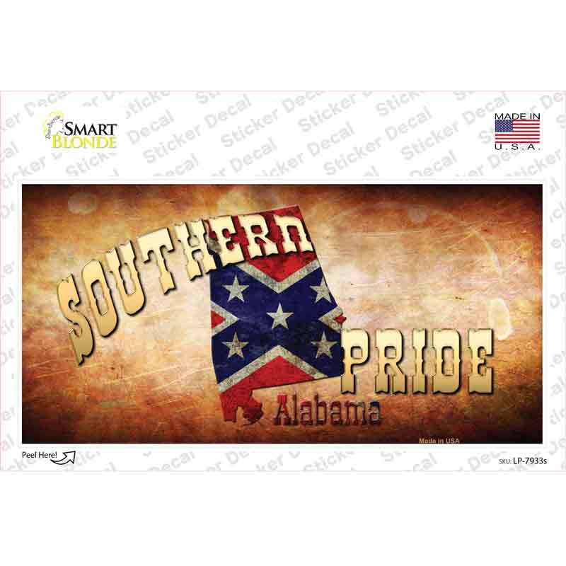 Southern Pride Alabama Novelty Sticker Decal Small