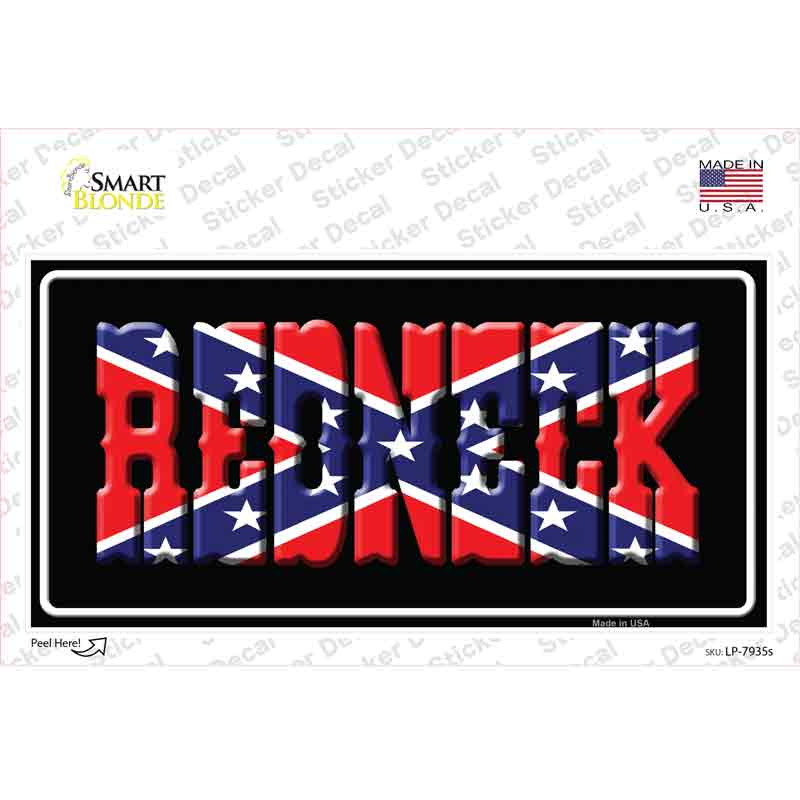 Redneck Confederate Flag Novelty Sticker Decal Small