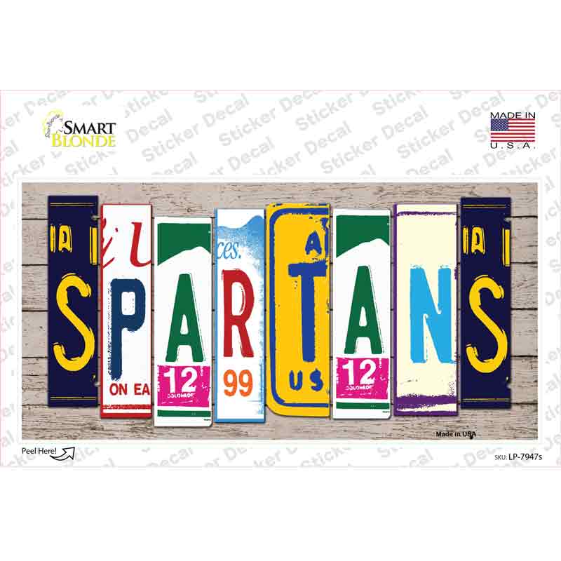 Spartans Wood Art Novelty Sticker Decal