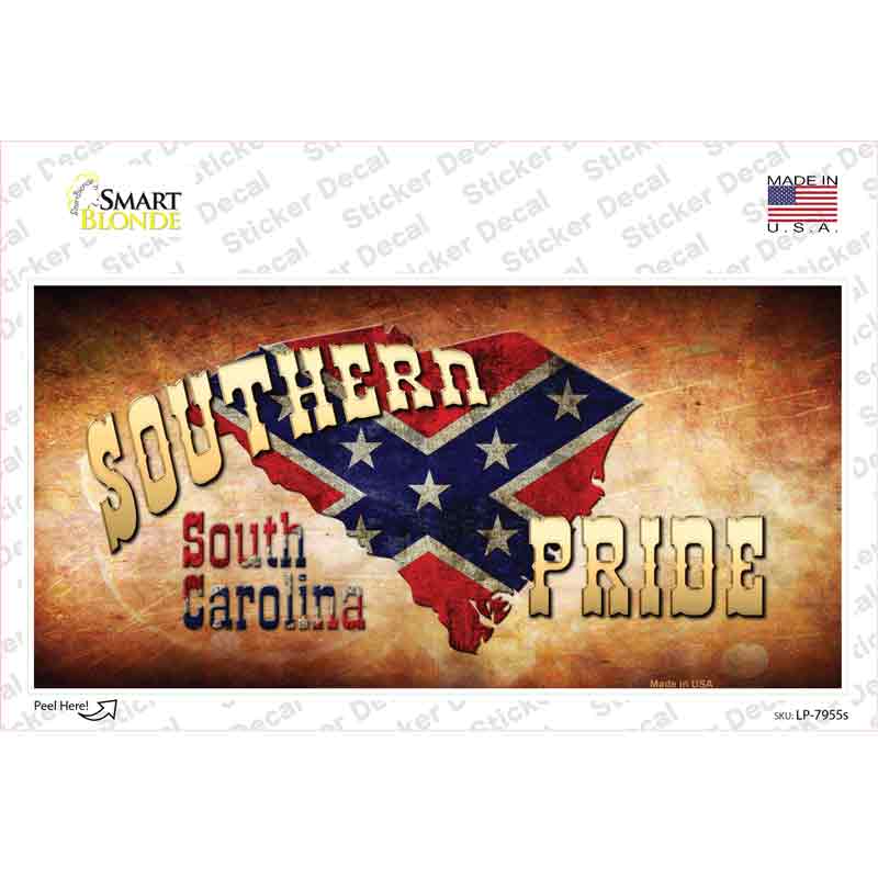 Southern Pride South Carolina Novelty Sticker Decal Small