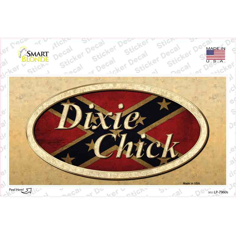 Dixie Chick Confederate Novelty Sticker Decal Small