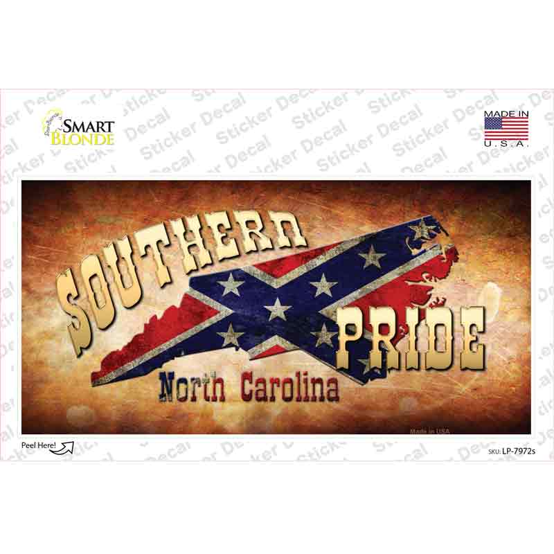 Southern Pride North Carolina Novelty Sticker Decal Small