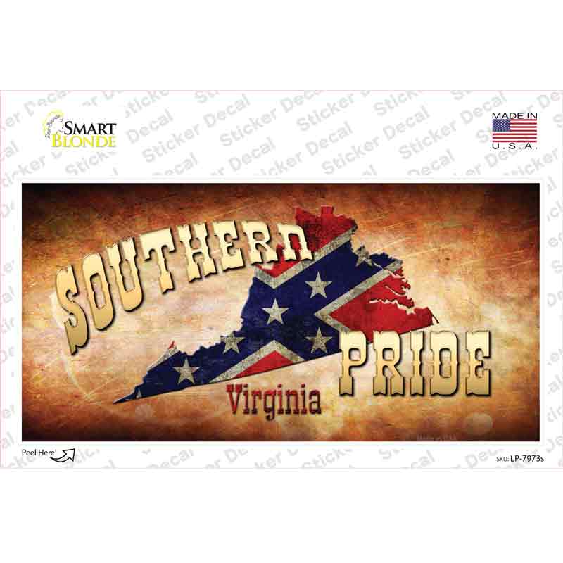 Southern Pride Virginia Novelty Sticker Decal Small