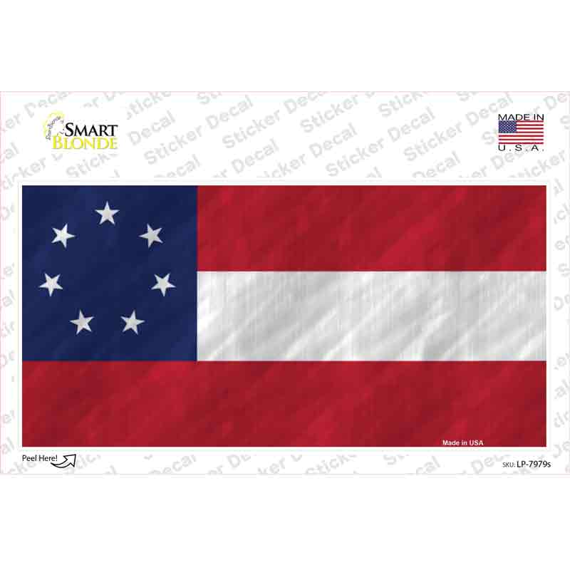 Confederate Flag First 7 Stars Novelty Sticker Decal