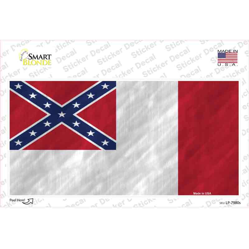 Third Confederate Flag Novelty Sticker Decal Small