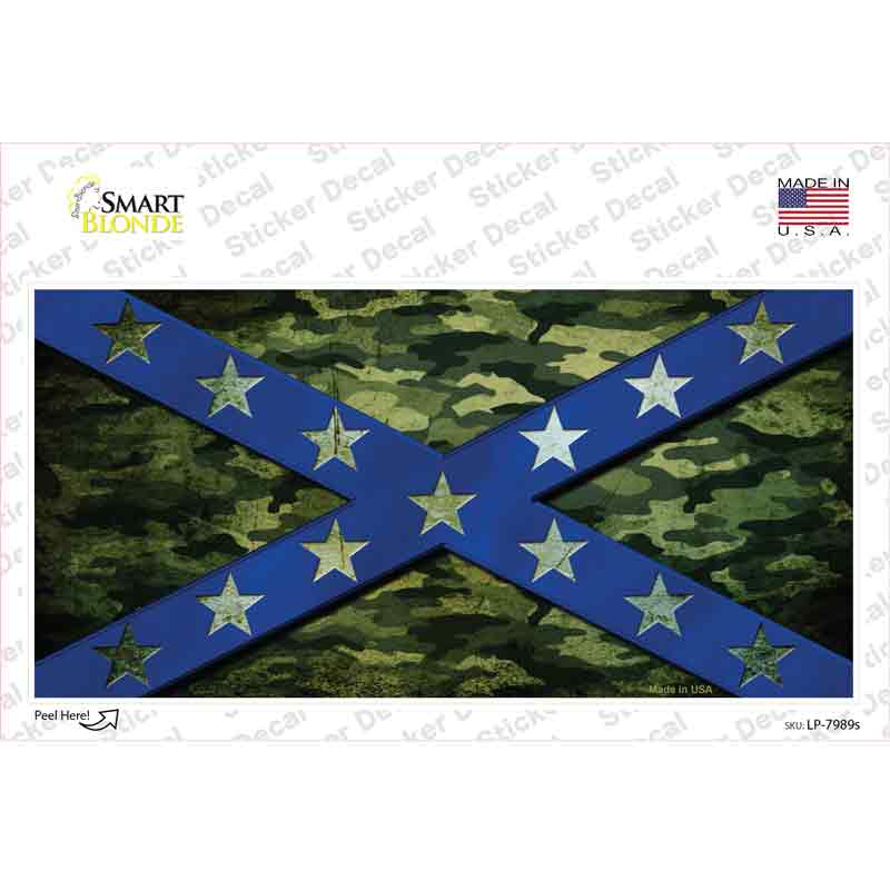 Confederate Stripes Blue Camo Novelty Sticker Decal Small