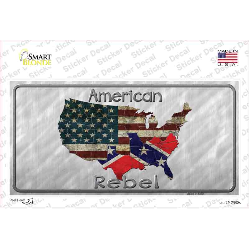 American Rebel Map Novelty Sticker Decal Small