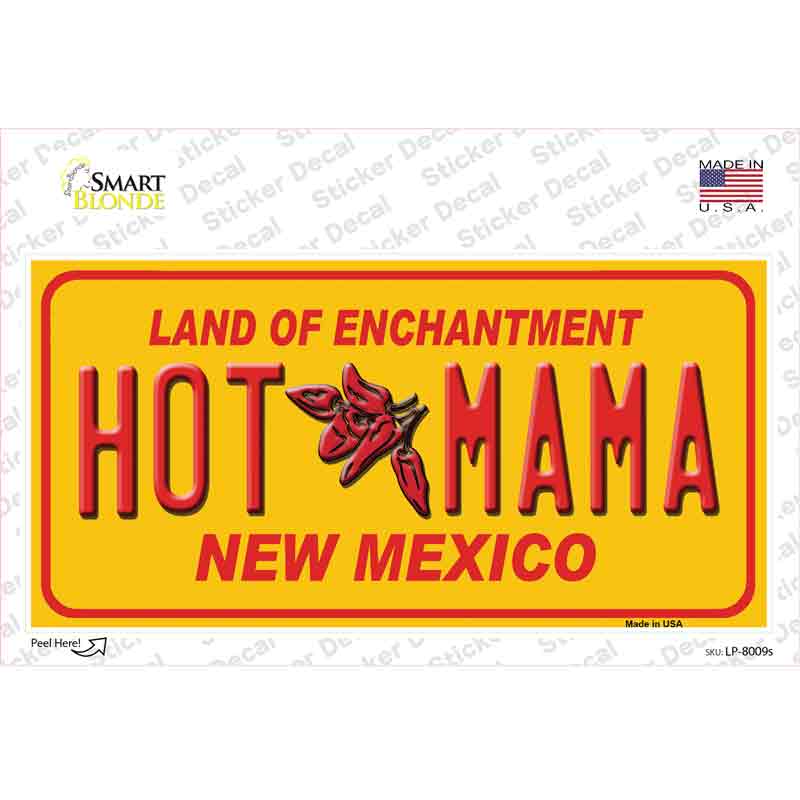 New Mexico Hot Mama Novelty Sticker Decal Small