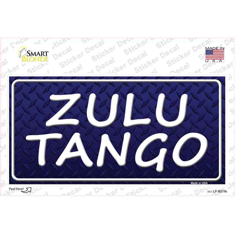 Zulu Tango Novelty Sticker Decal Small