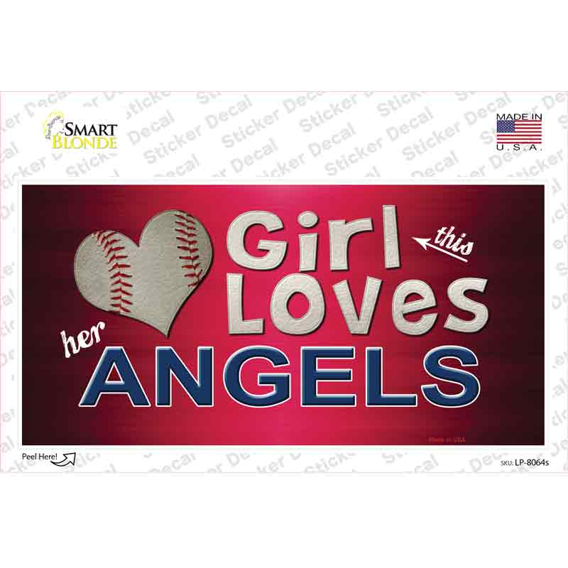 This Girl Loves Her Angels Novelty Sticker Decal Small