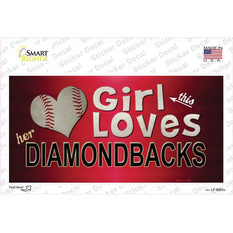 This Girl Loves Her Diamondbacks Novelty Sticker Decal Small