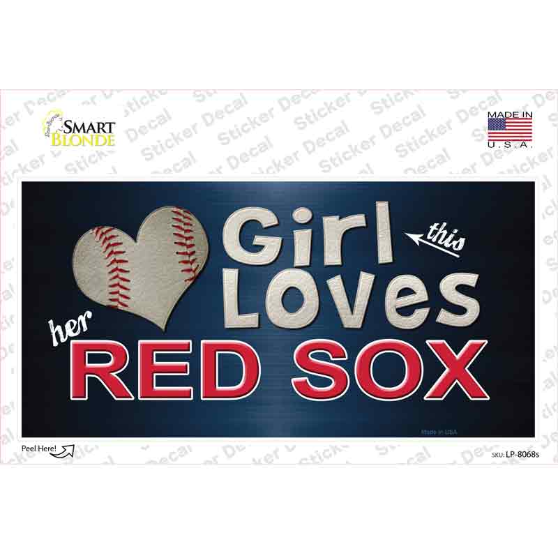 This Girl Loves Her Red Sox Novelty Sticker Decal Small