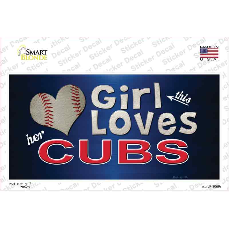 This Girl Loves Her Cubs Novelty Sticker Decal Small