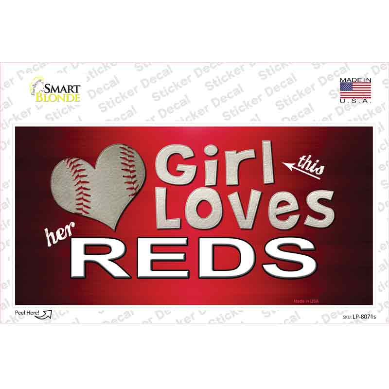 This Girl Loves Her Reds Novelty Sticker Decal Small