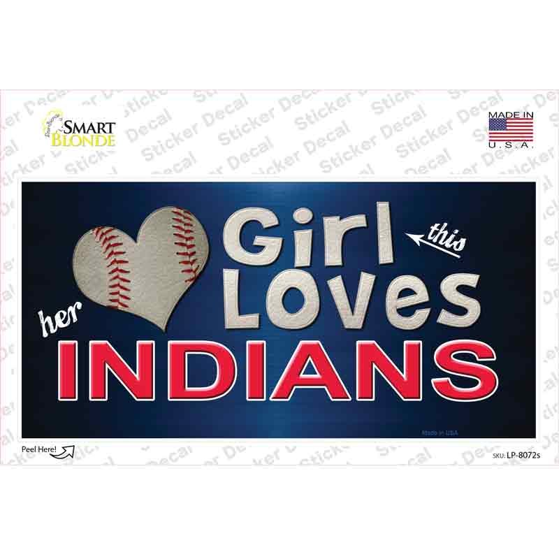 This Girl Loves Her Indians Novelty Sticker Decal Small