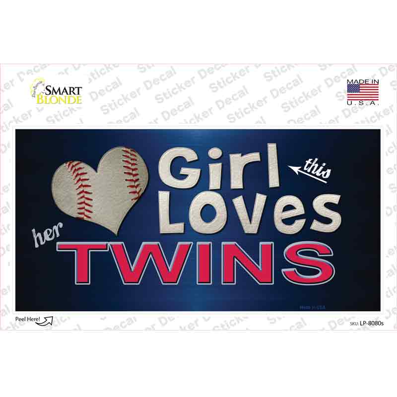 This Girl Loves Her Twins Novelty Sticker Decal Small