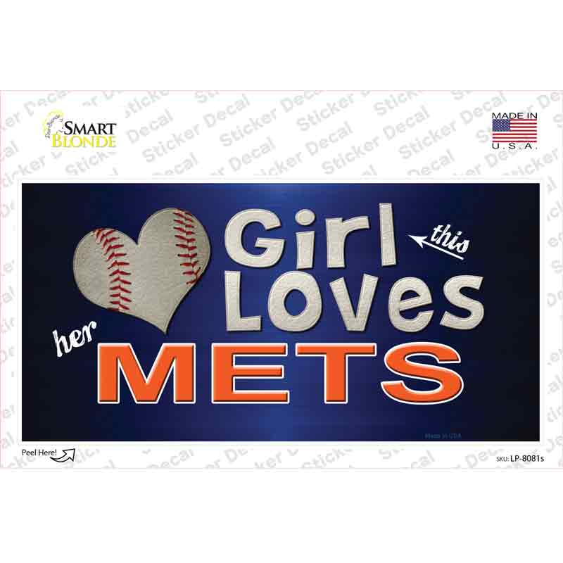 This Girl Loves Her Mets Novelty Sticker Decal Small