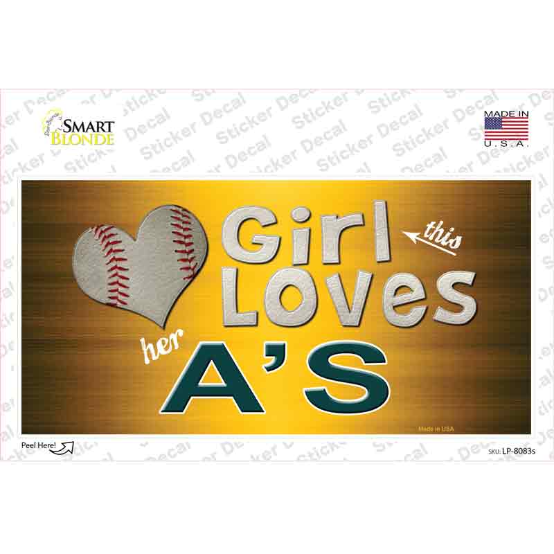 This Girl Loves Her Athletics Novelty Sticker Decal Small