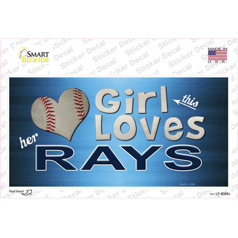 This Girl Loves Her Rays Novelty Sticker Decal Small