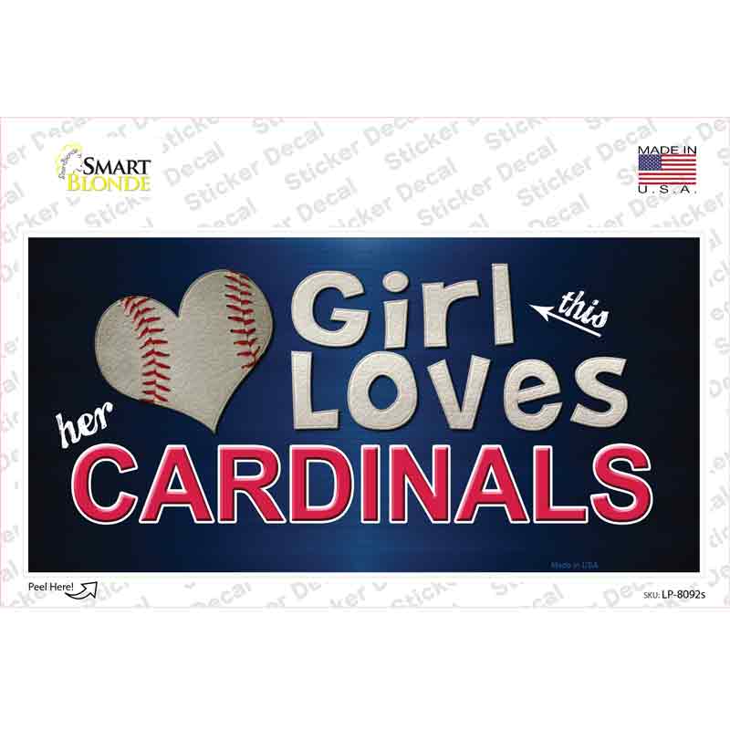 This Girl Loves Cardinals Novelty Sticker Decal