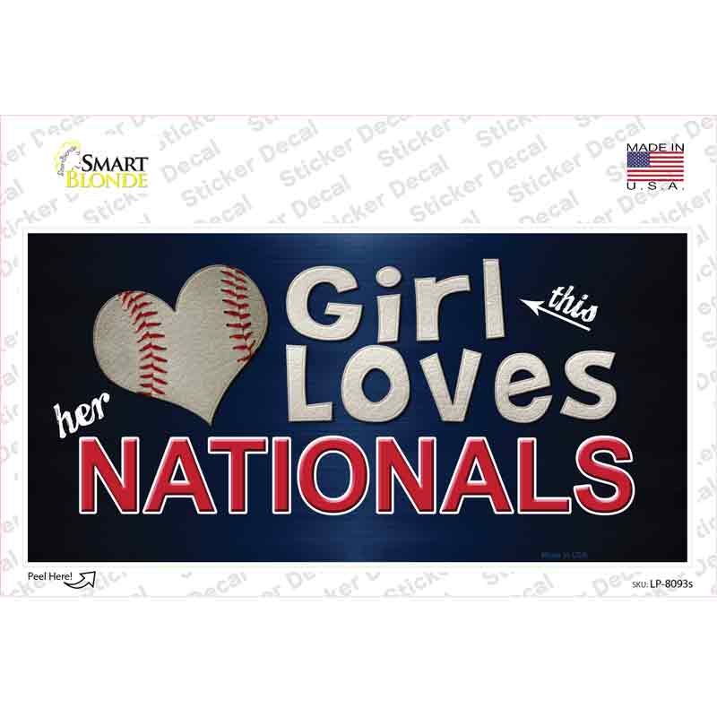 This Girl Loves Her Nationals Novelty Sticker Decal Small