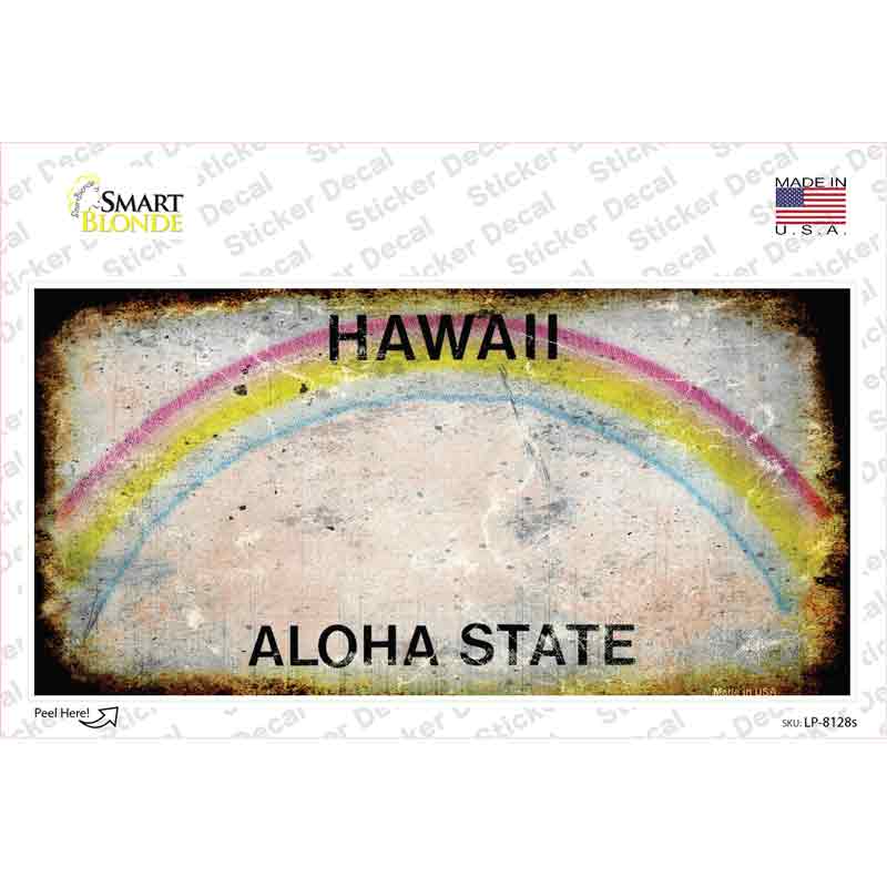 Hawaii State Rusty Novelty Sticker Decal Small