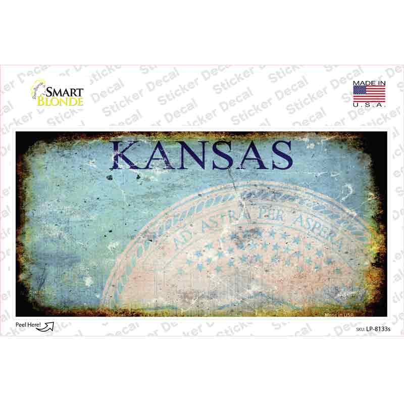 Kansas State Rusty Novelty Sticker Decal