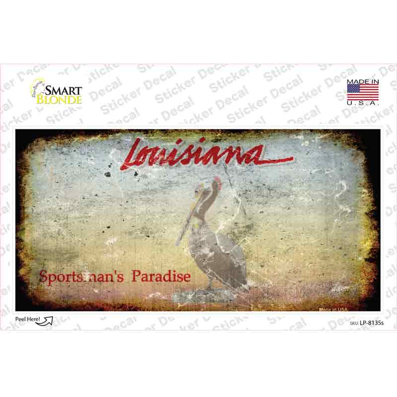 Louisiana State Rusty Novelty Sticker Decal Small