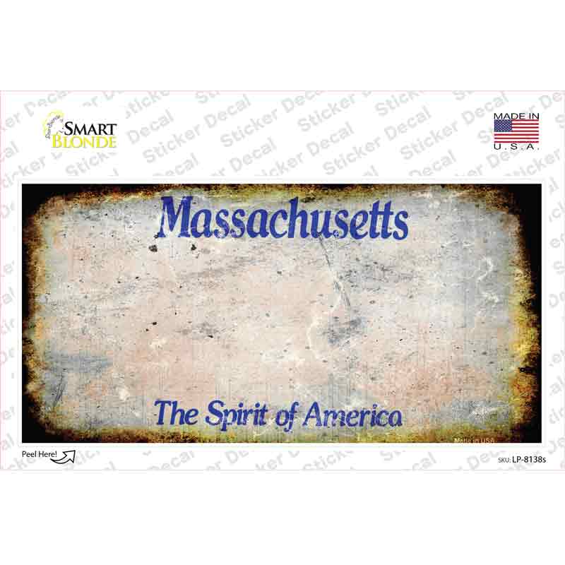 Massachusetts State Rusty Novelty Sticker Decal Small