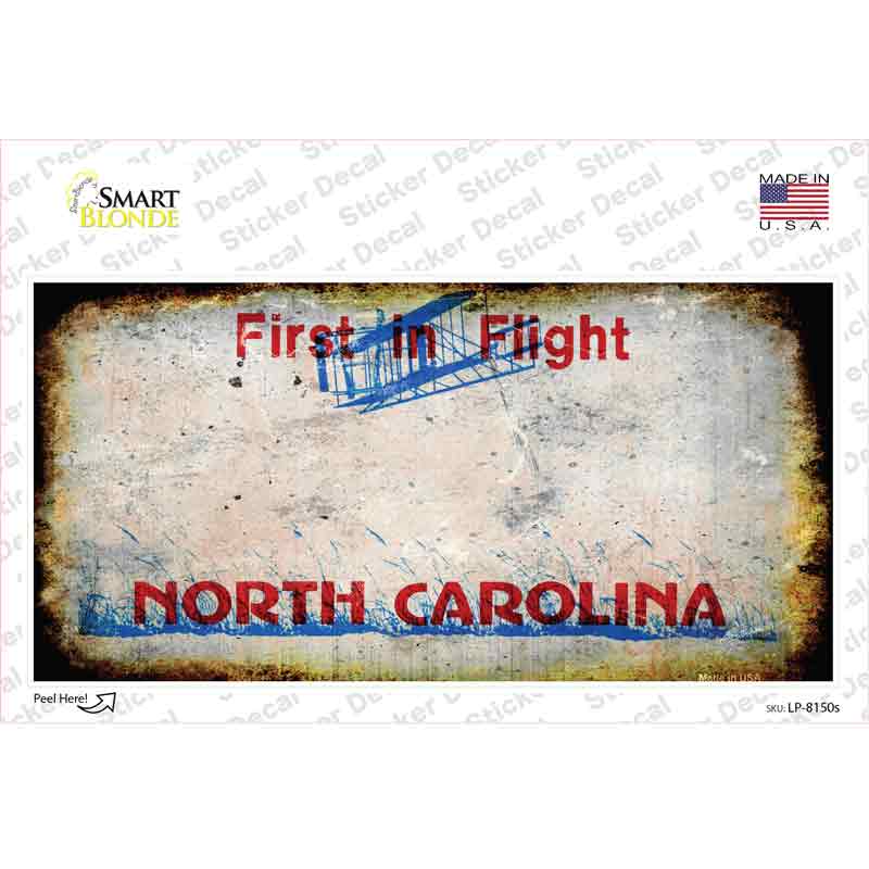 North Carolina State Rusty Novelty Sticker Decal Small