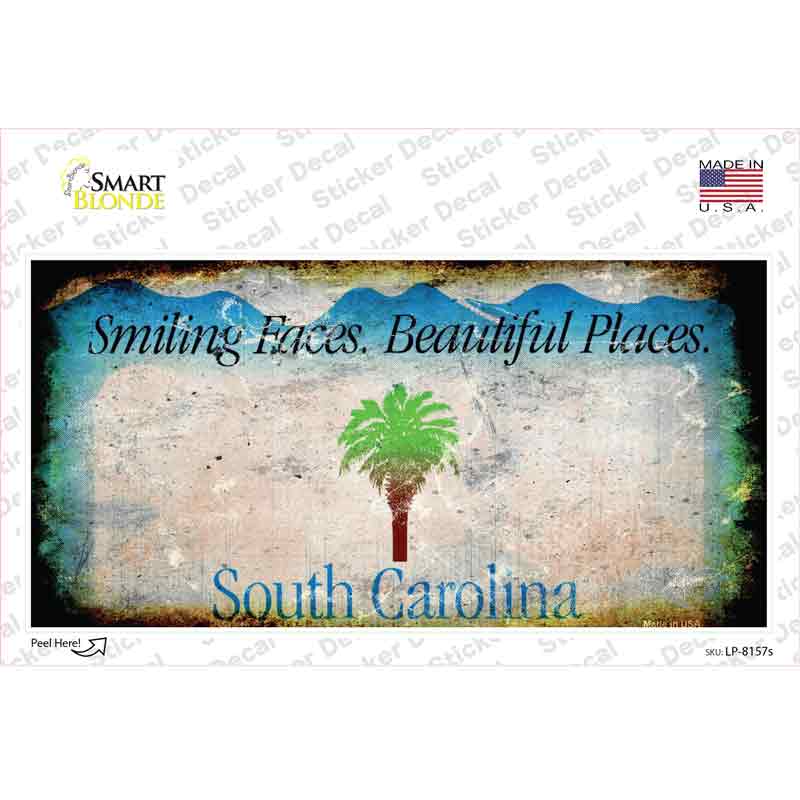 South Carolina State Rusty Novelty Sticker Decal Small