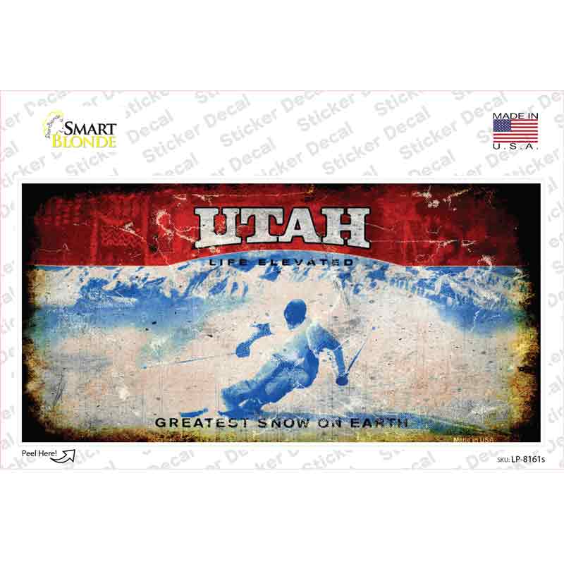 Utah State Rusty Novelty Sticker Decal Small