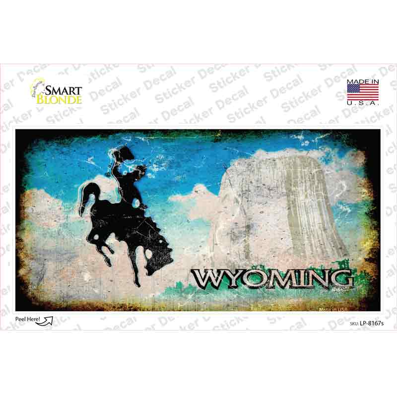 Wyoming State Rusty Novelty Sticker Decal Small