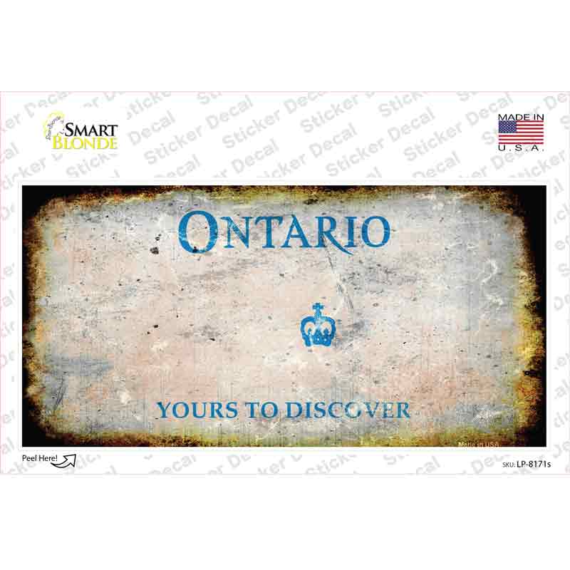 Ontario Canada Rusty Novelty Sticker Decal Small