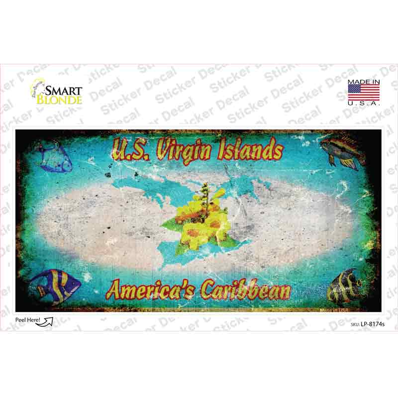 Virgin Island Rusty Novelty Sticker Decal Small