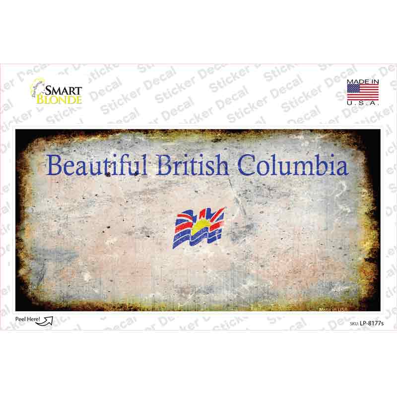 British Columbia Rusty Novelty Sticker Decal Small