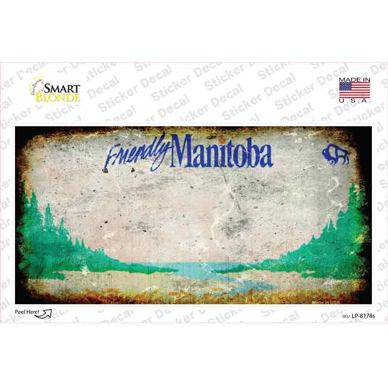 Manitoba Rusty Blank Novelty Sticker Decal Small