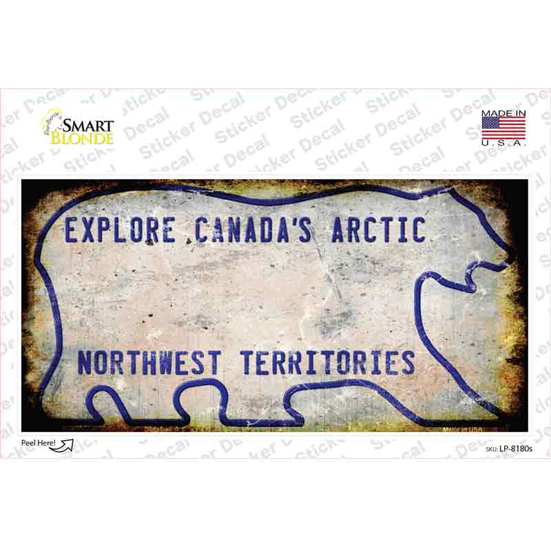 Northwest Territories Rusty Novelty Sticker Decal Small