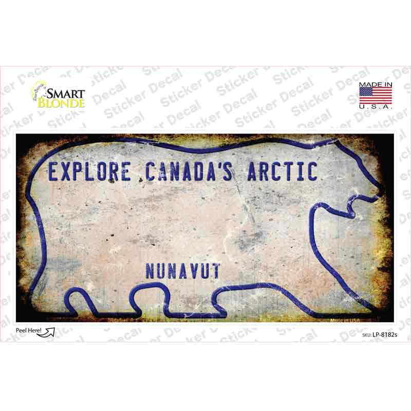 Nunavut Rusty Novelty Sticker Decal Small